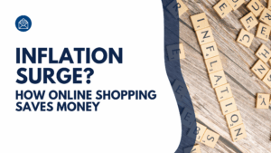 Infographic on online shopping savings during inflation.