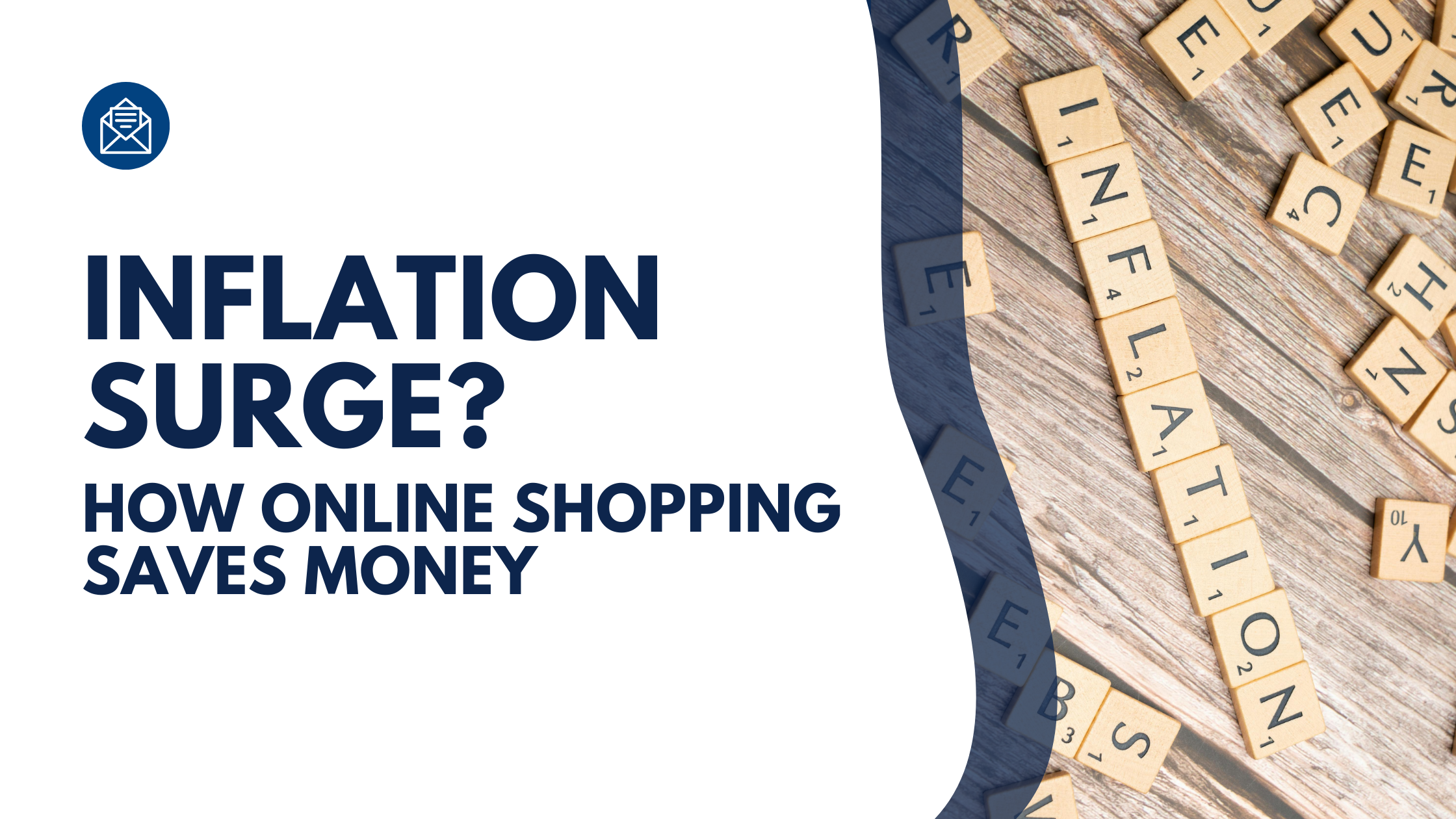 Infographic on online shopping savings during inflation.