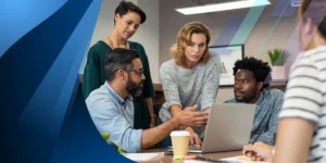 am image of a group of people working together
